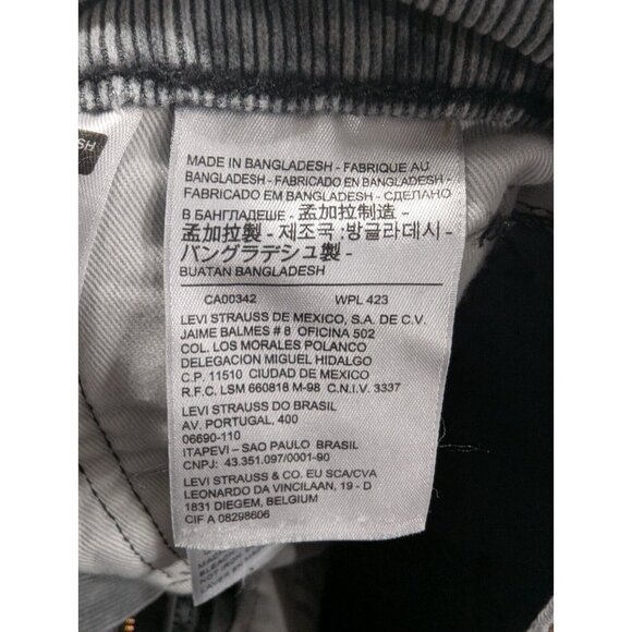 Levis Premium 514 Jeans Mens Size 32x29 Grey Corduroy Classic Fit STraight Leg - Picture 12 of 14
